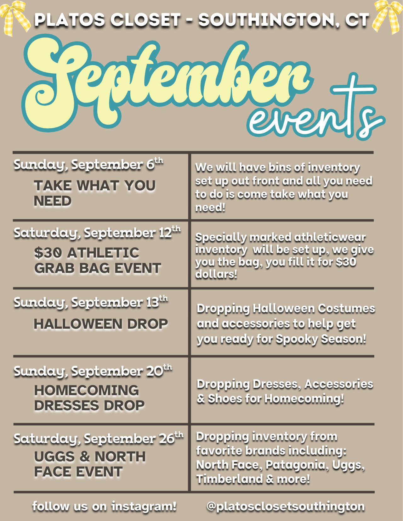 Don't miss this month's deals and events!